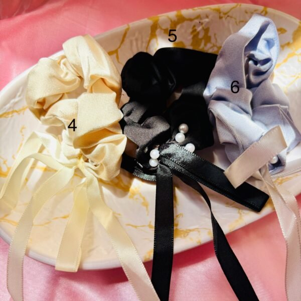 Scrunchies With Ribbon Tie - Image 2